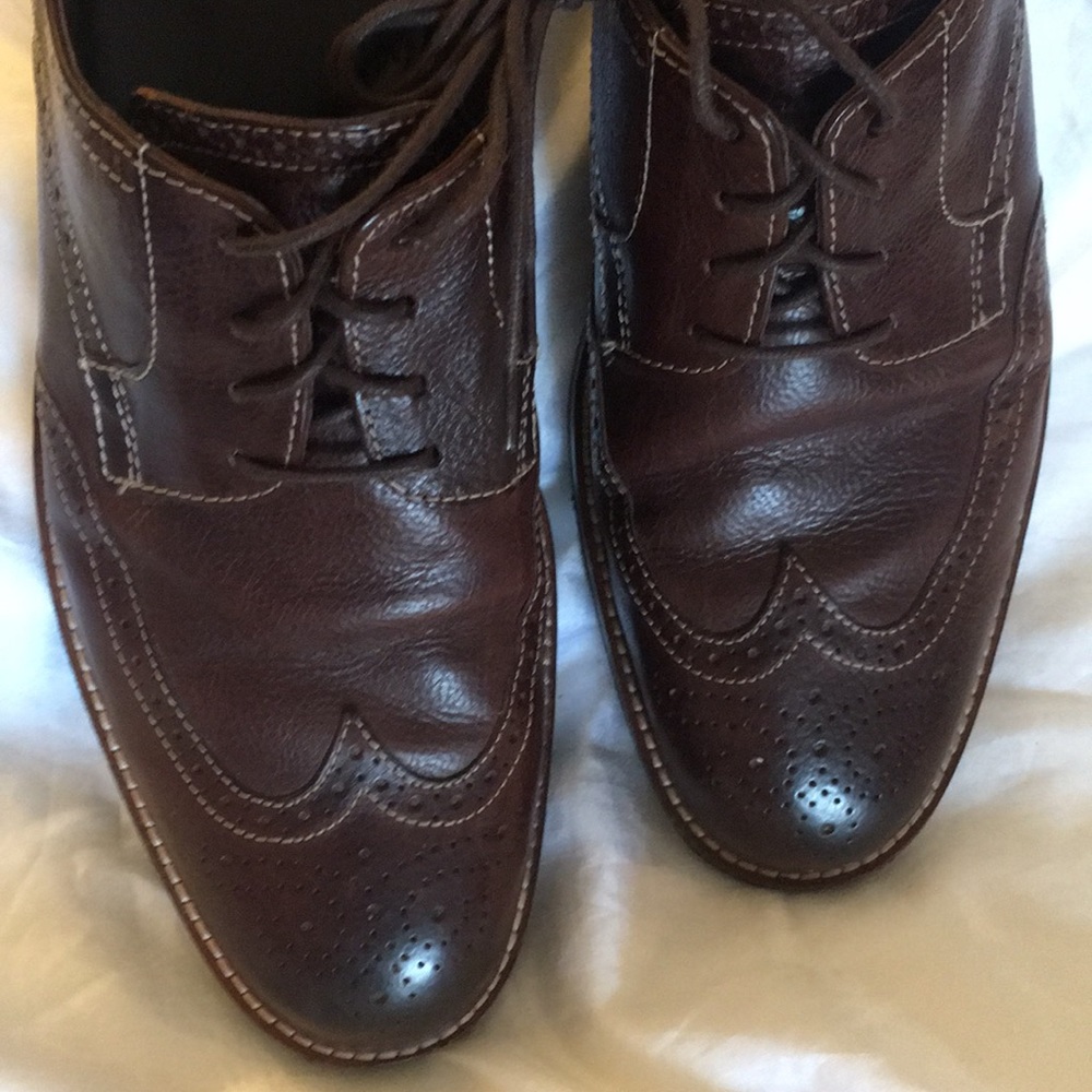 J&M Johnson & Murphy Brown Leather Men’s Lace Up Shoes Sz 10M
